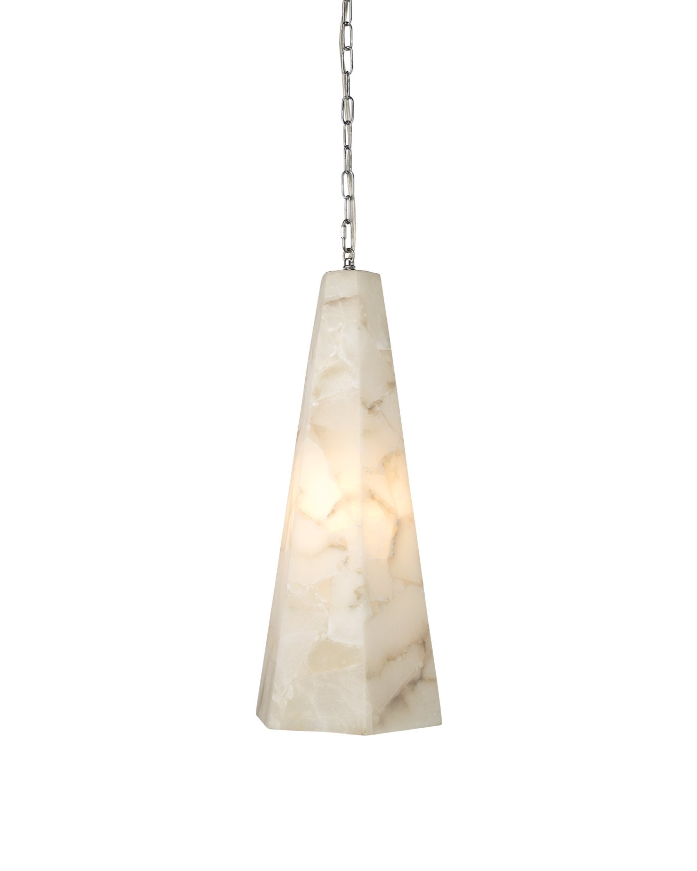Jamie Young Borealis Tall Hexagon Pendant In Alabaster