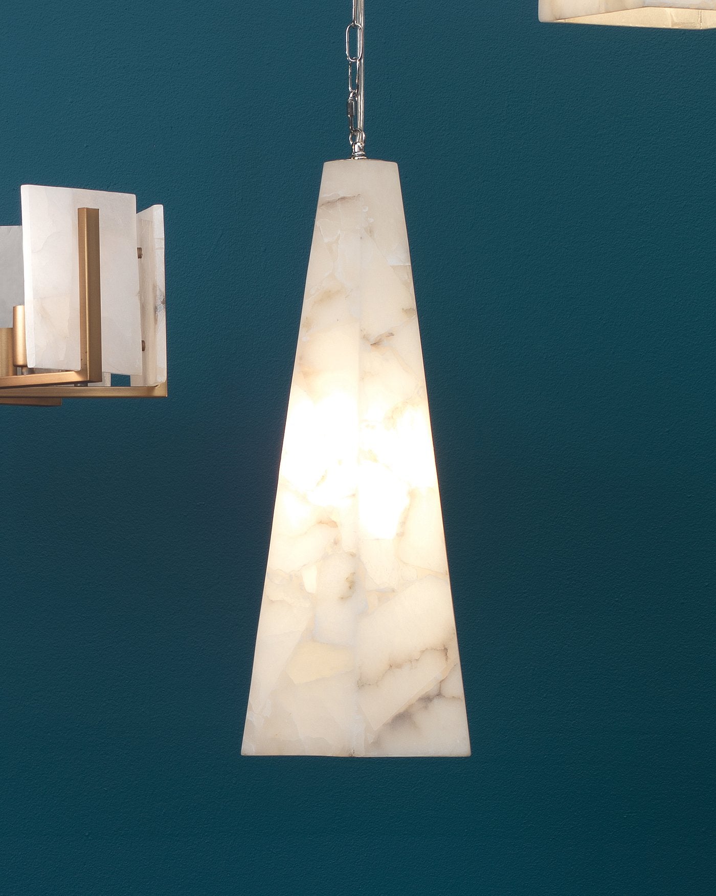 Jamie Young Borealis Tall Hexagon Pendant In Alabaster