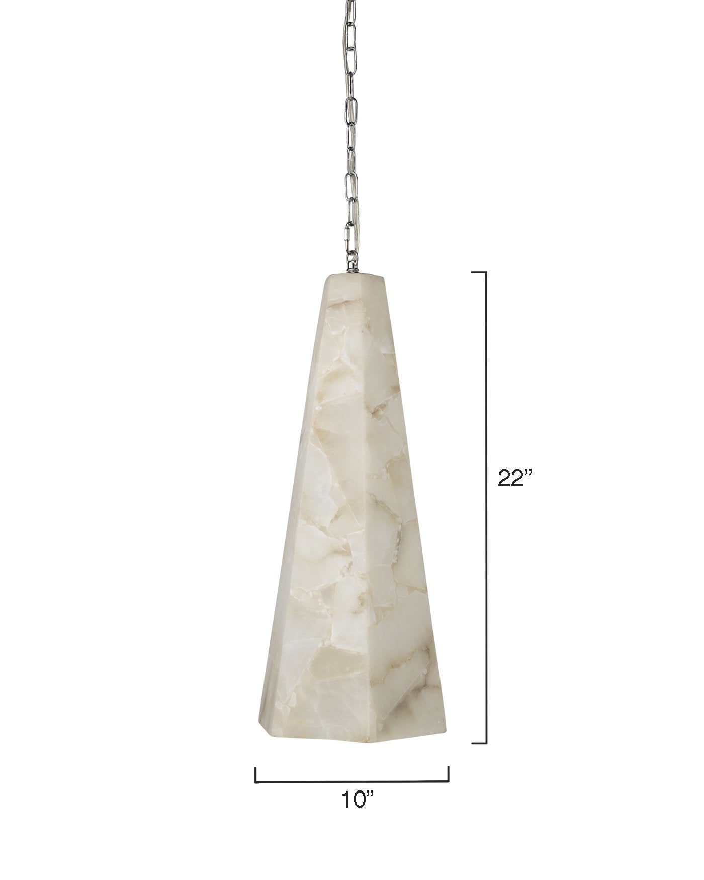 Jamie Young Borealis Tall Hexagon Pendant In Alabaster