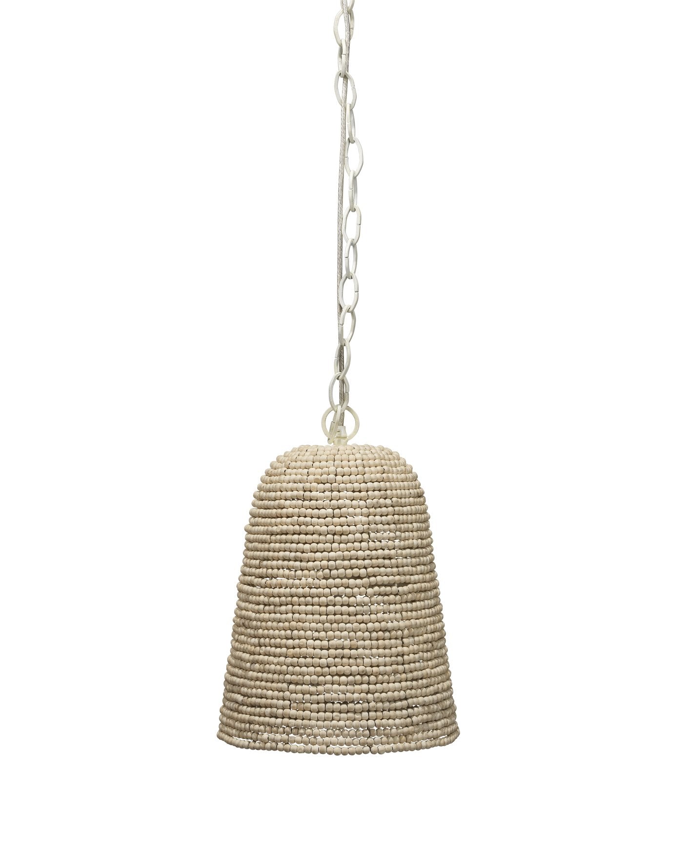 Jamie Young Canal Pendant In Off White Wood Beads