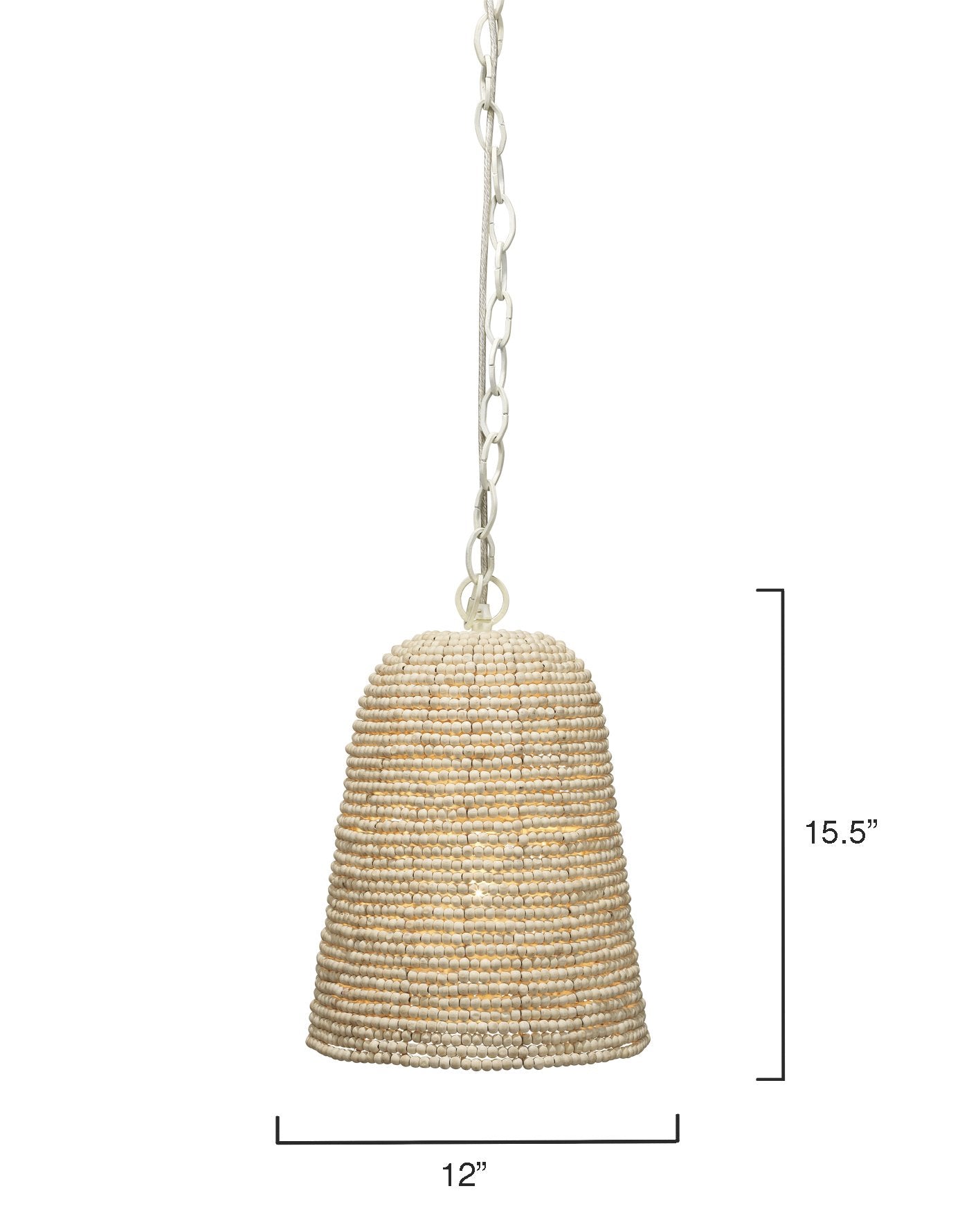 Jamie Young Canal Pendant In Off White Wood Beads