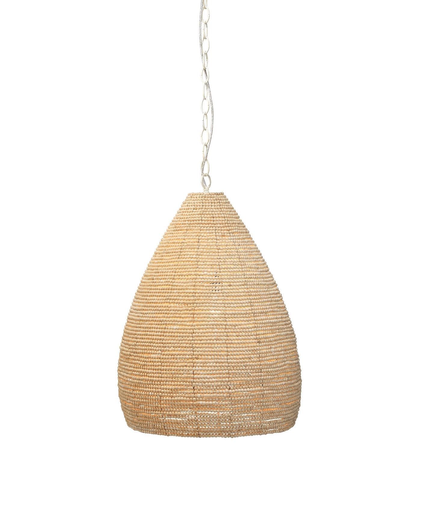 Jamie Young Gulf Steam Pendant In Off White Wood Beads