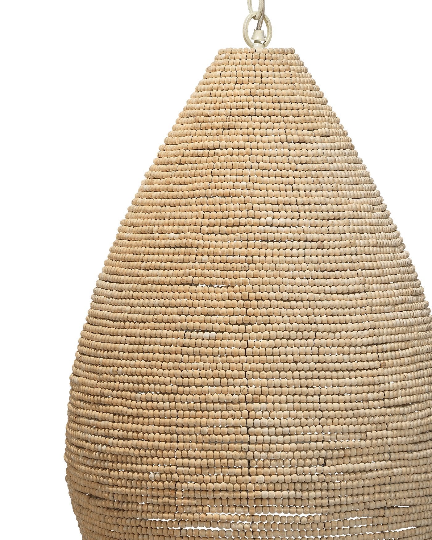 Jamie Young Gulf Steam Pendant In Off White Wood Beads