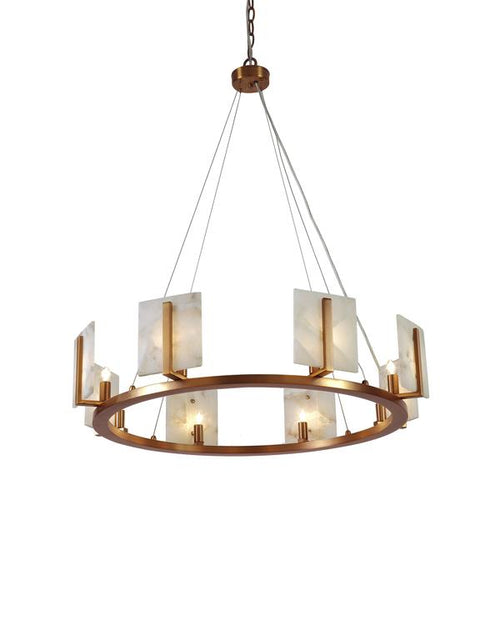Jamie Young Halo Chandelier, Large In Antique Brass & Alabaster