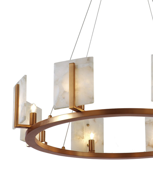 Jamie Young Halo Chandelier, Large In Antique Brass & Alabaster