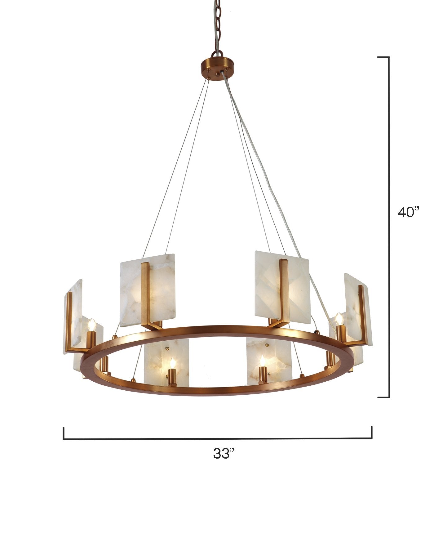 Jamie Young Halo Chandelier, Large In Antique Brass & Alabaster