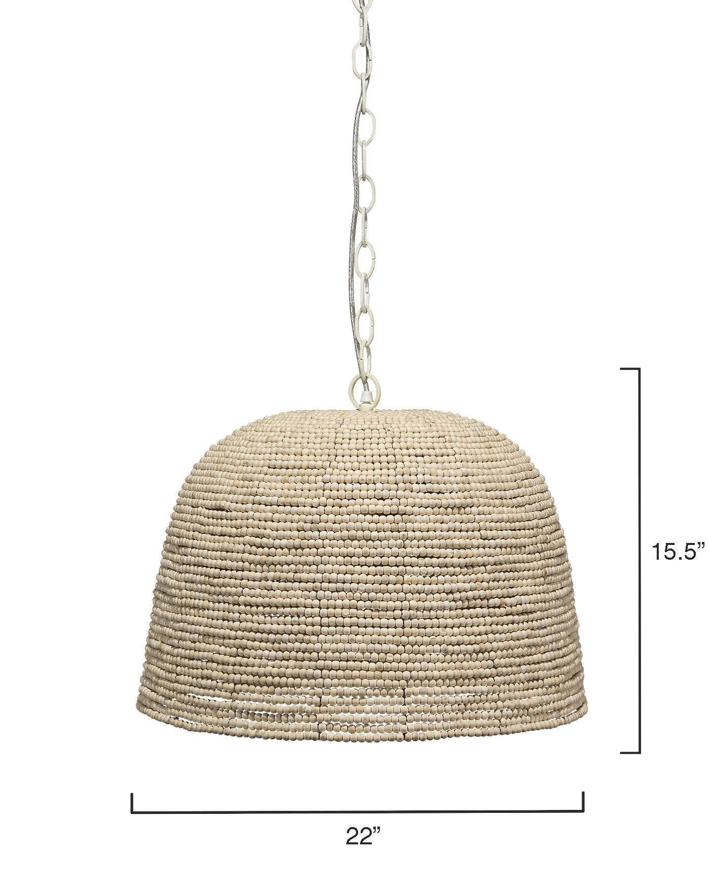 Jamie Young High Tide Pendant In Off White Wood Beads