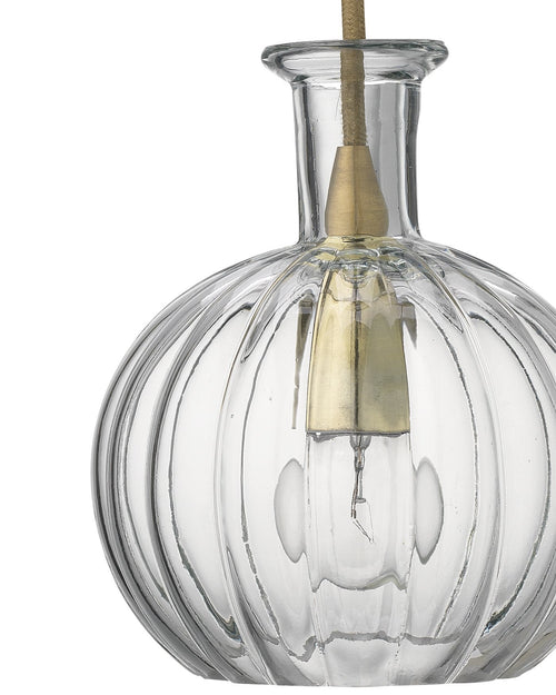 Jamie Young Sophia Carafe Pendant In Clear Glass With Brass Hardware