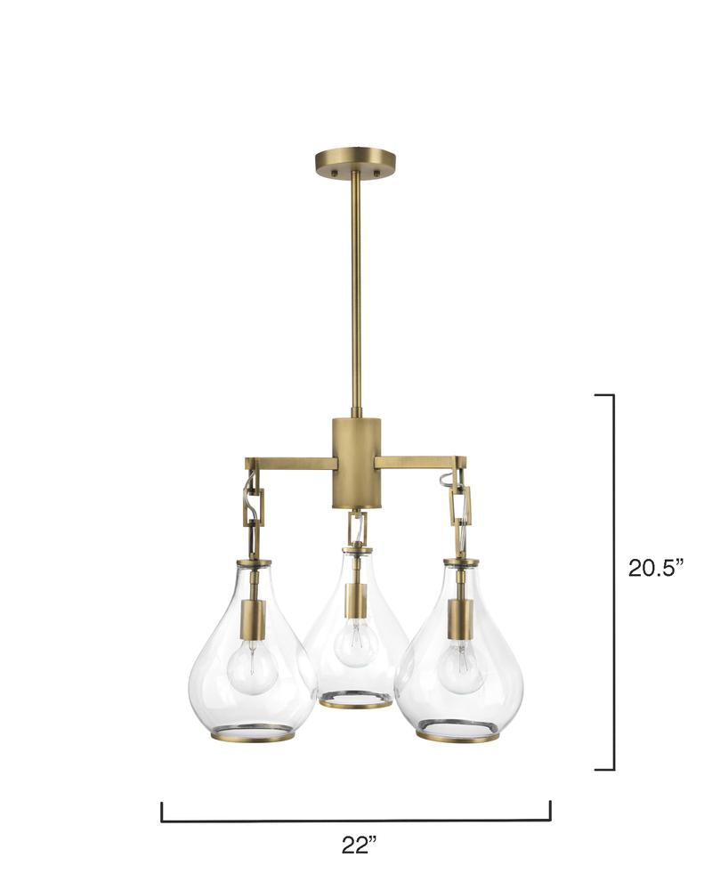 Jamie Young Tear Drop Three Arm Chandelier