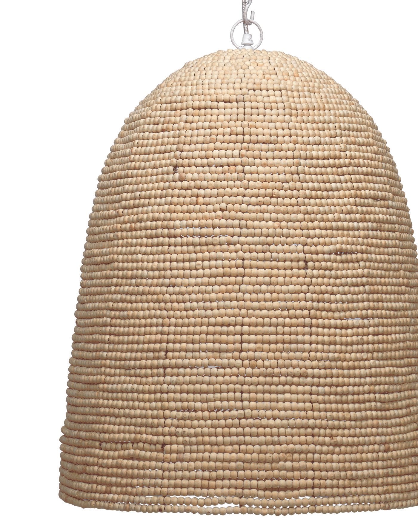 Jamie Young Waterfront Pendant In Off White Wood Beads