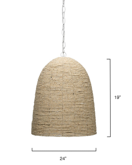 Jamie Young Waterfront Pendant In Off White Wood Beads