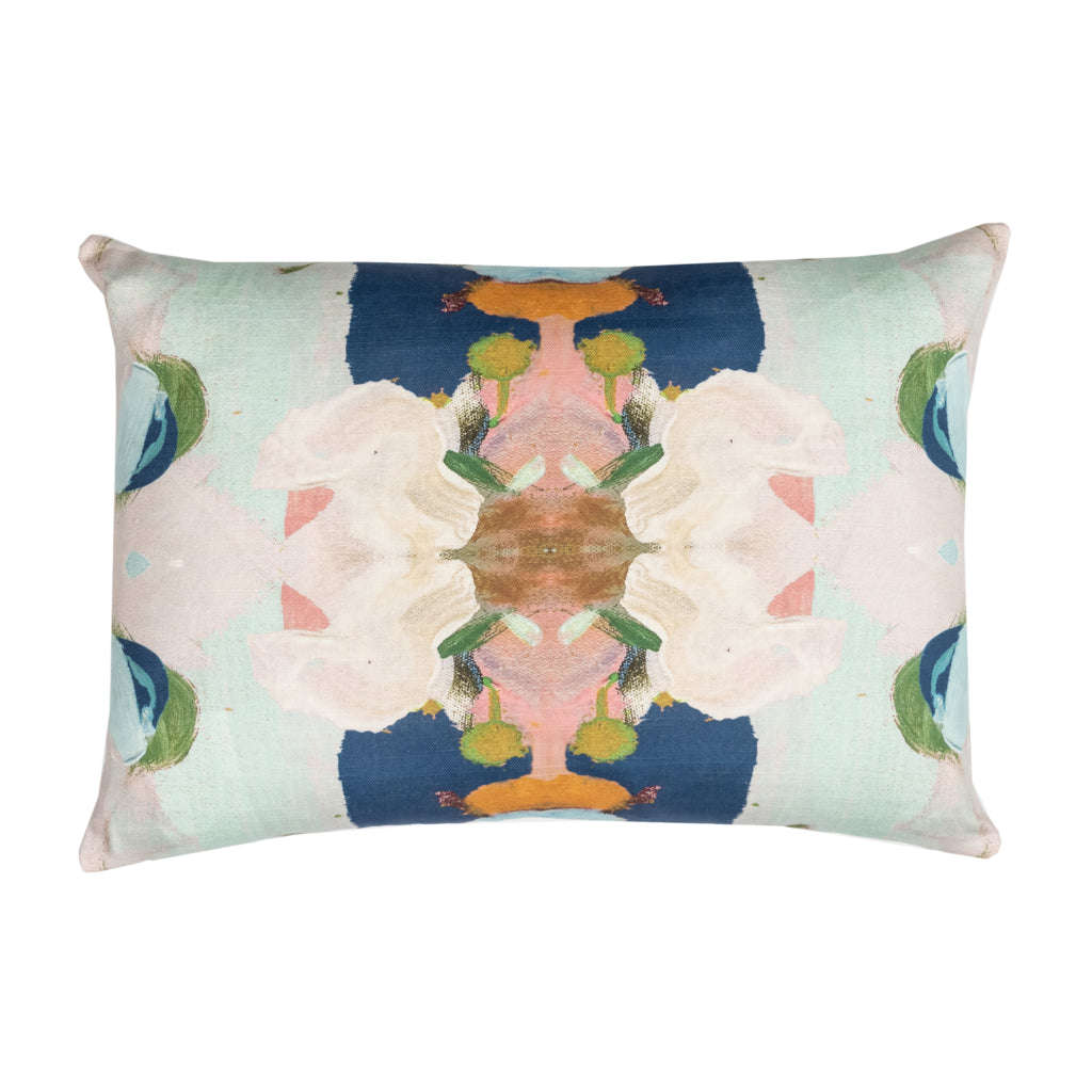 Laura Park Monet's Garden Navy Blue Linen Cotton Pillow