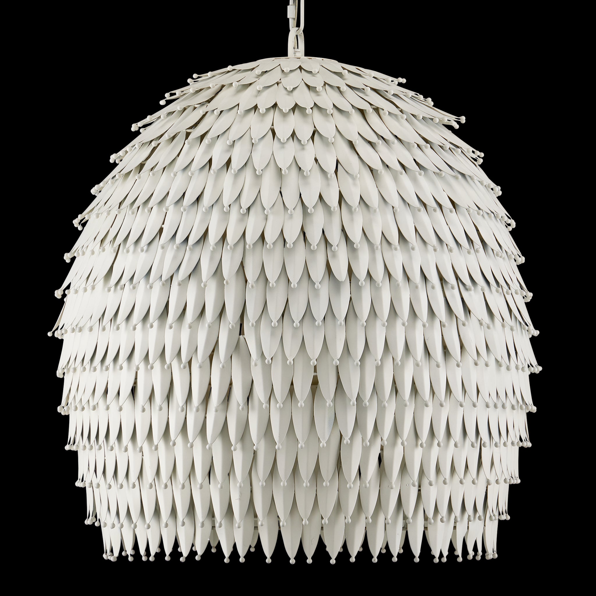 Currey & Company Overlay 24" White 3 Light Pendant