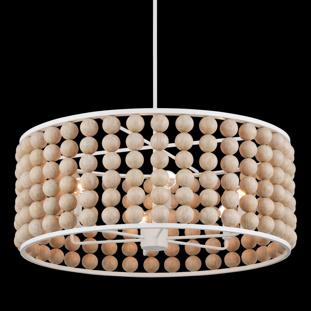 Currey & Company Holcroft 32.25" Sandstone 6 Light Chandelier