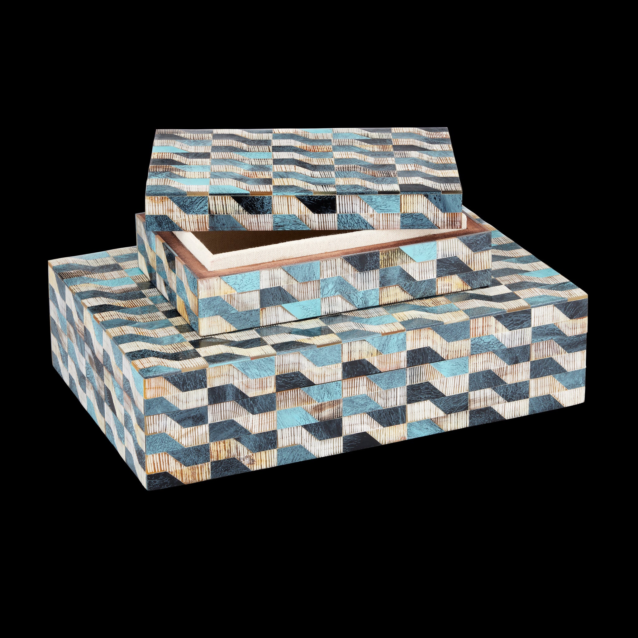 Currey & Company Ezra Bone And Horn Box Set Of 2