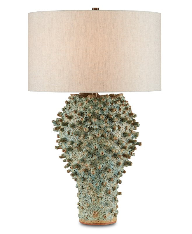Currey And Company Sea Urchin Green Table Lamp