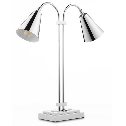 Currey And Company Symmetry Nickel Double Desk Lamp