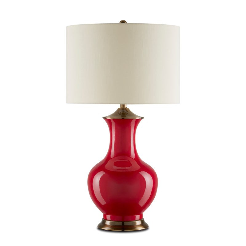 Currey And Company Lilou Red Table Lamp