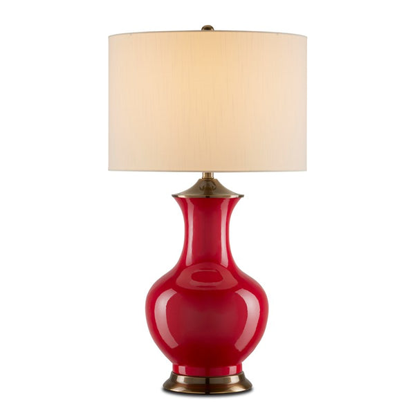 Currey And Company Lilou Red Table Lamp