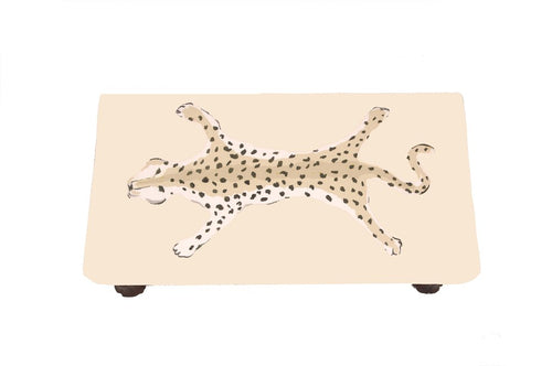 Dana Gibson Isleboro Leopard Bench, White