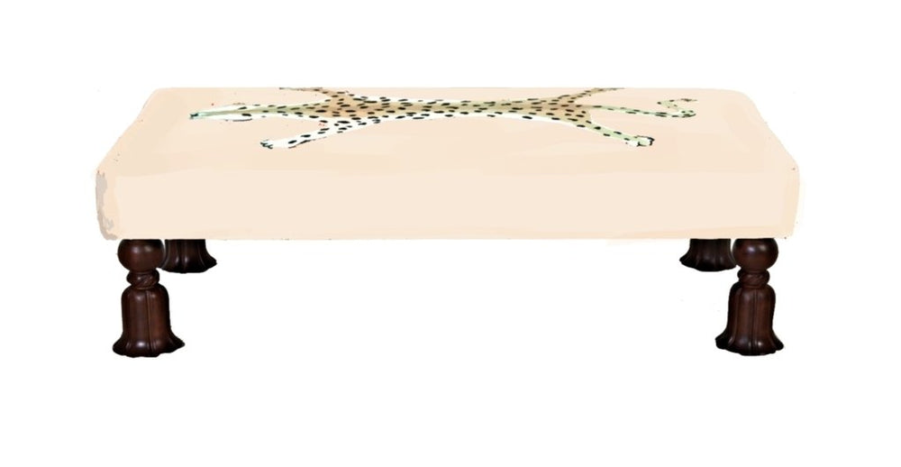 Dana Gibson Isleboro Leopard Bench, White