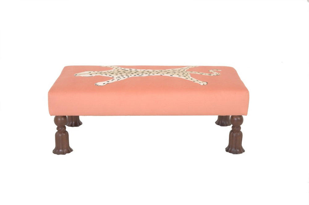 Dana Gibson Isleboro Leopard Bench, Orange