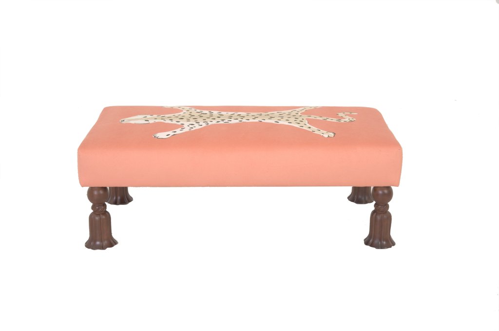 Dana Gibson Isleboro Leopard Bench, Orange