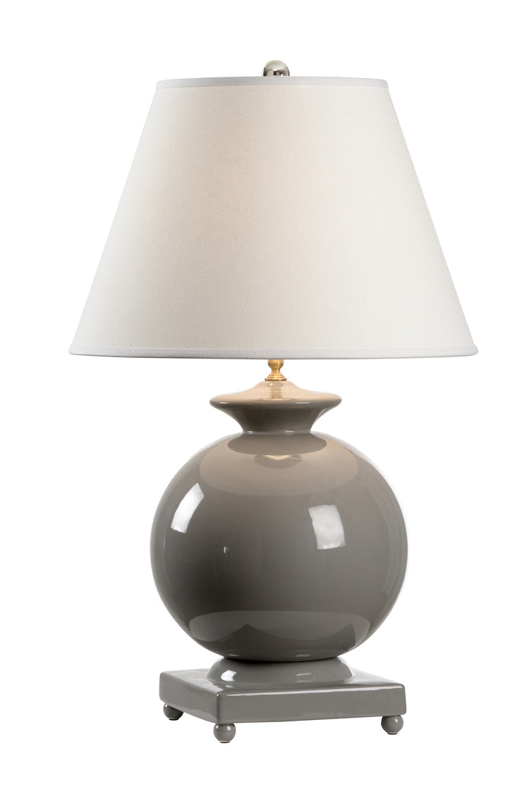 Chelsea House Opus Round Ceramic Lamp in Grey