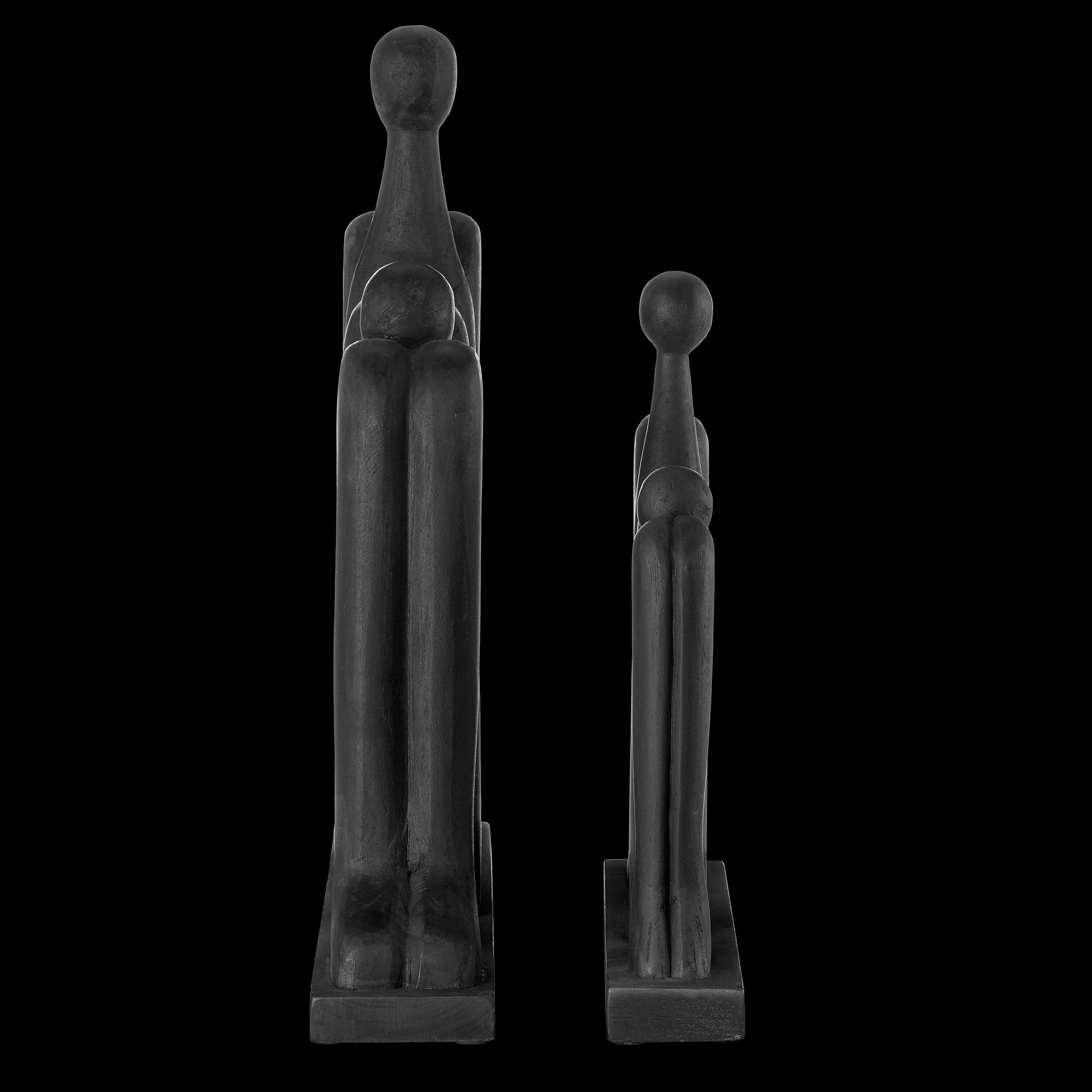 Currey & Company Abstract Wood Figure Set Of 2