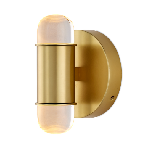 Currey & Company Capsule Brass Led 2 Light Wall Sconce