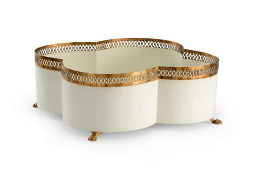 Chelsea House Tracery Cachepot Planter in Cream