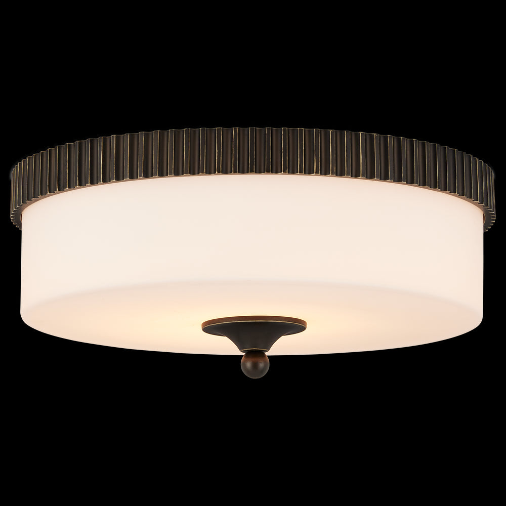 Currey & Company Bryce 16.25" Bronze 1 Light Led Flush Mount