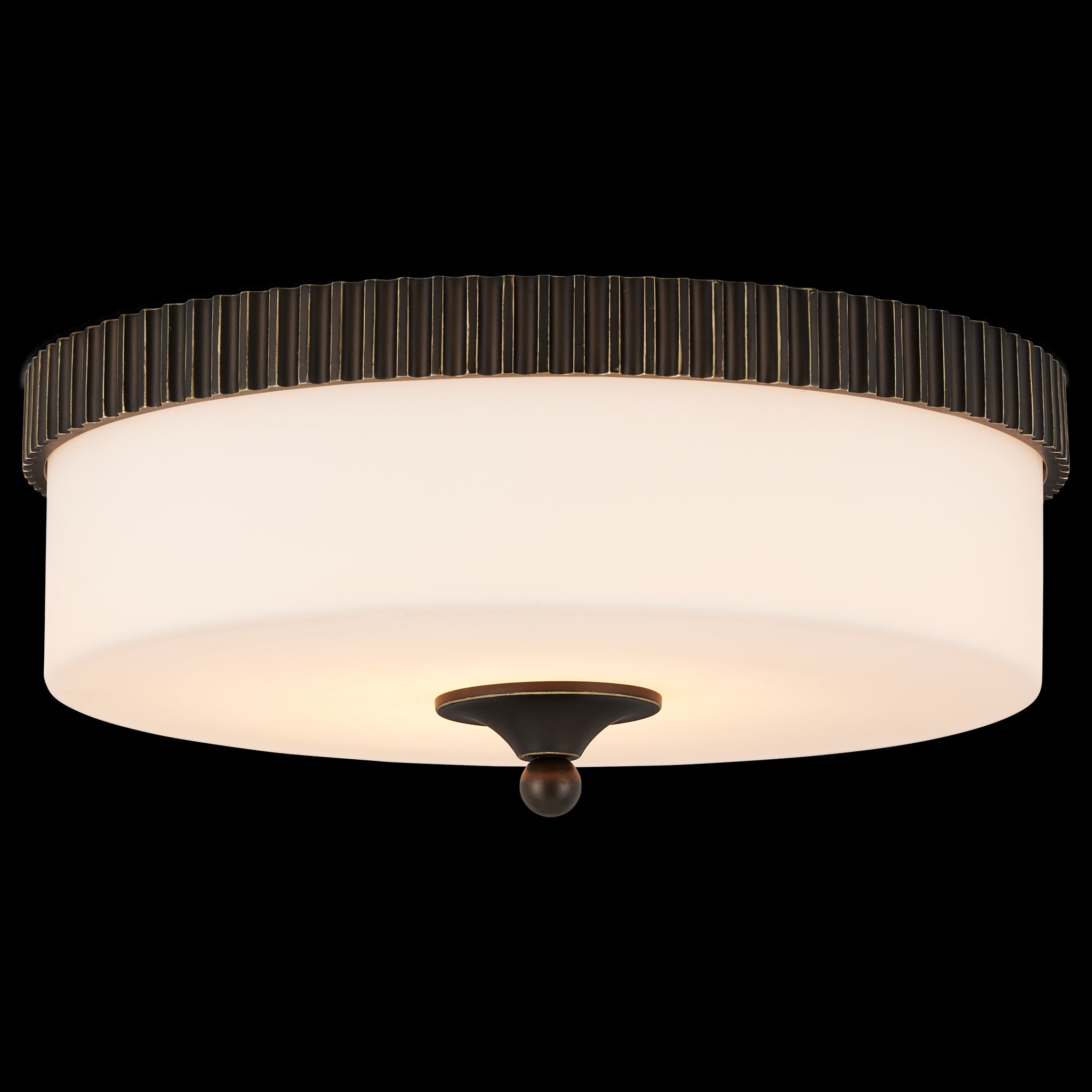 Currey & Company Bryce 16.25" Bronze 1 Light Led Flush Mount