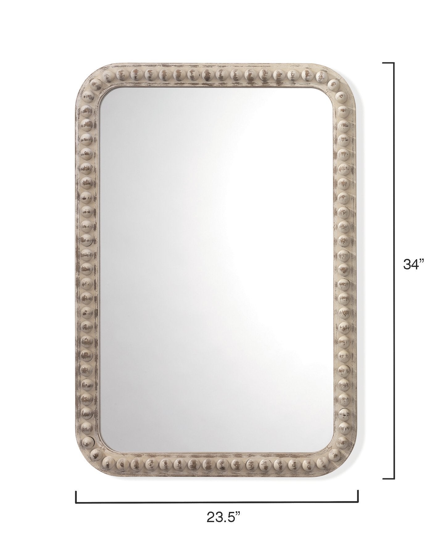 Jamie Young Rectangle Audrey Mirror In White Washed Wood