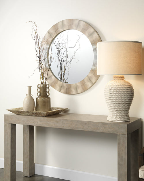 Jamie Young Cloudscape Mirror In Taupe & Slate Lacquer