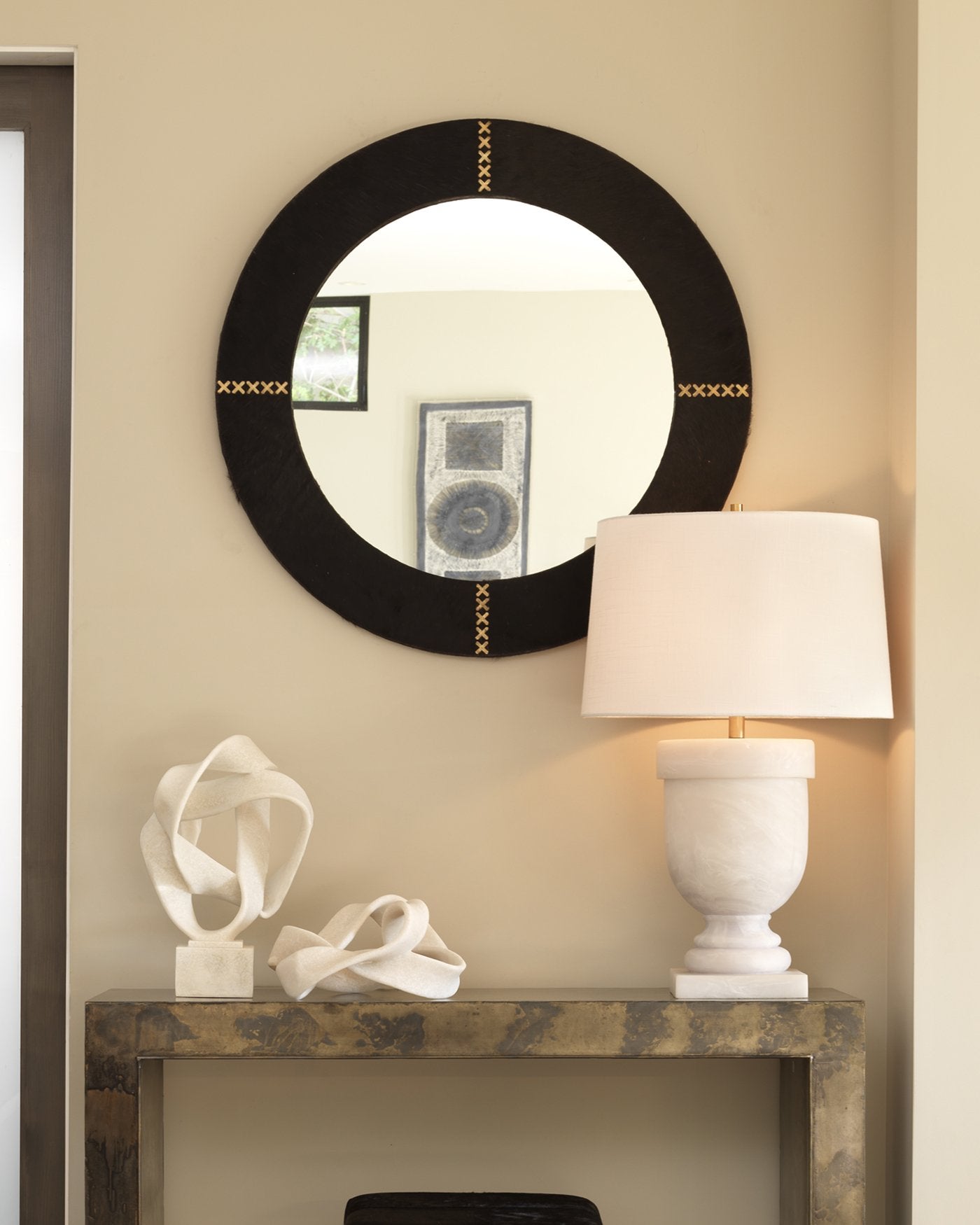 Jamie Young Round Cross Stitch Mirror