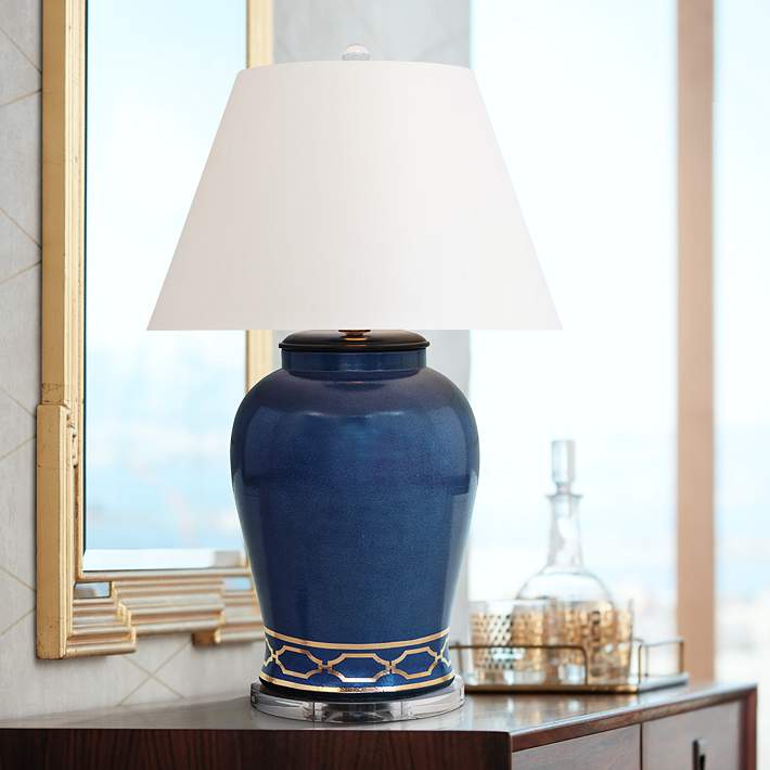 Scalamandre Maison Pavillion Indigo Lamp