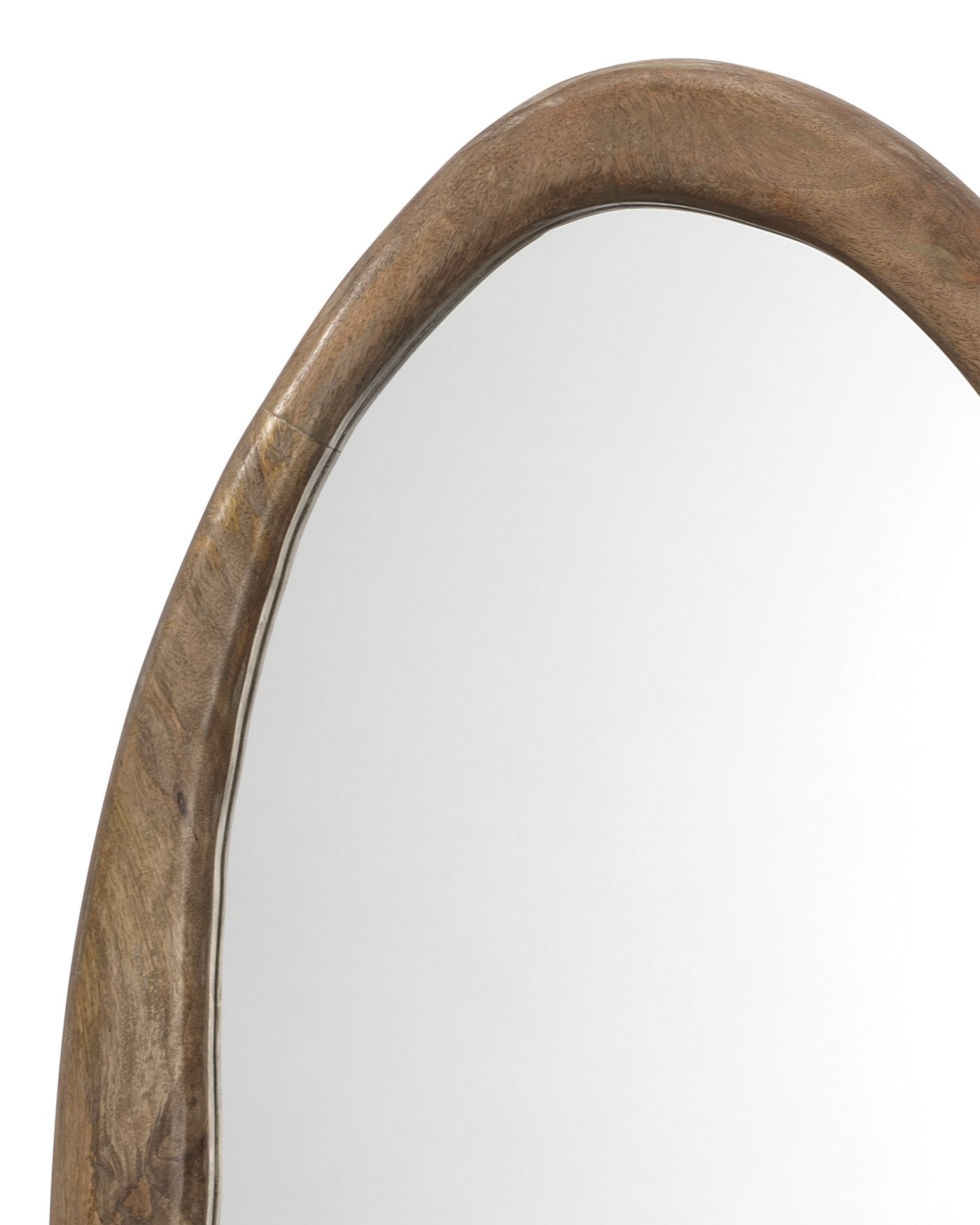 Jamie Young Organic Oval Mirror In Natural Wood