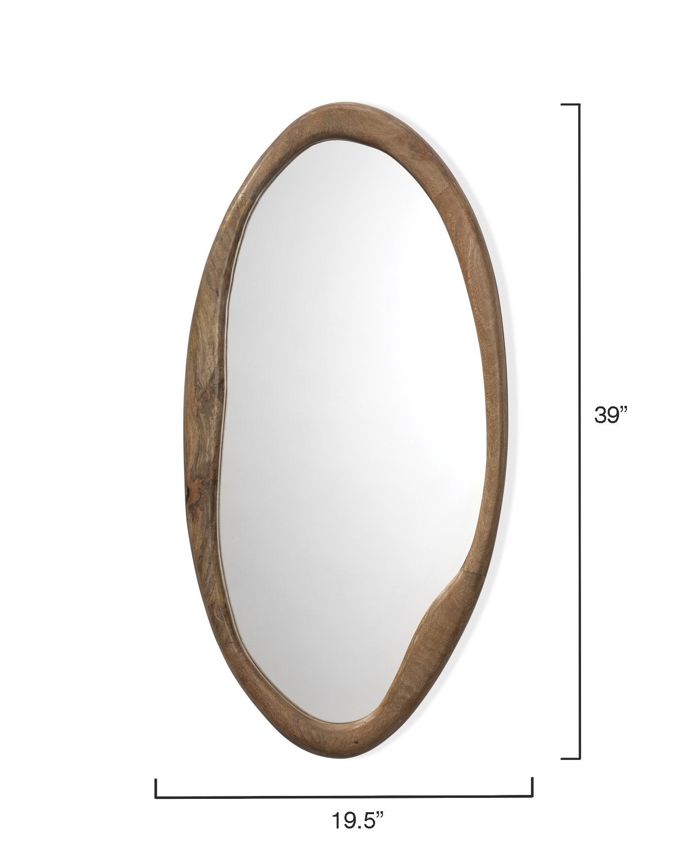 Jamie Young Organic Oval Mirror In Natural Wood