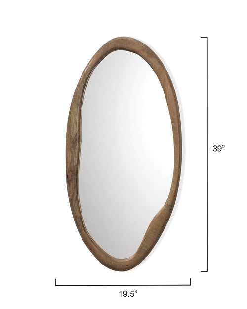 Jamie Young Organic Oval Mirror In Natural Wood