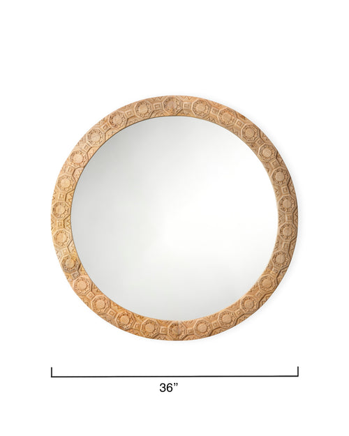 Jamie Young Relief Carved Round Mirror