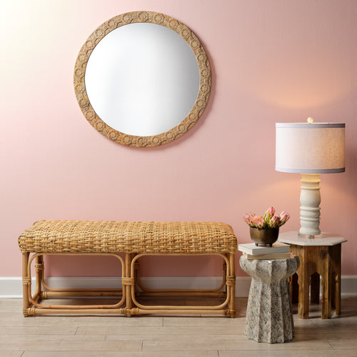 Jamie Young Relief Carved Round Mirror