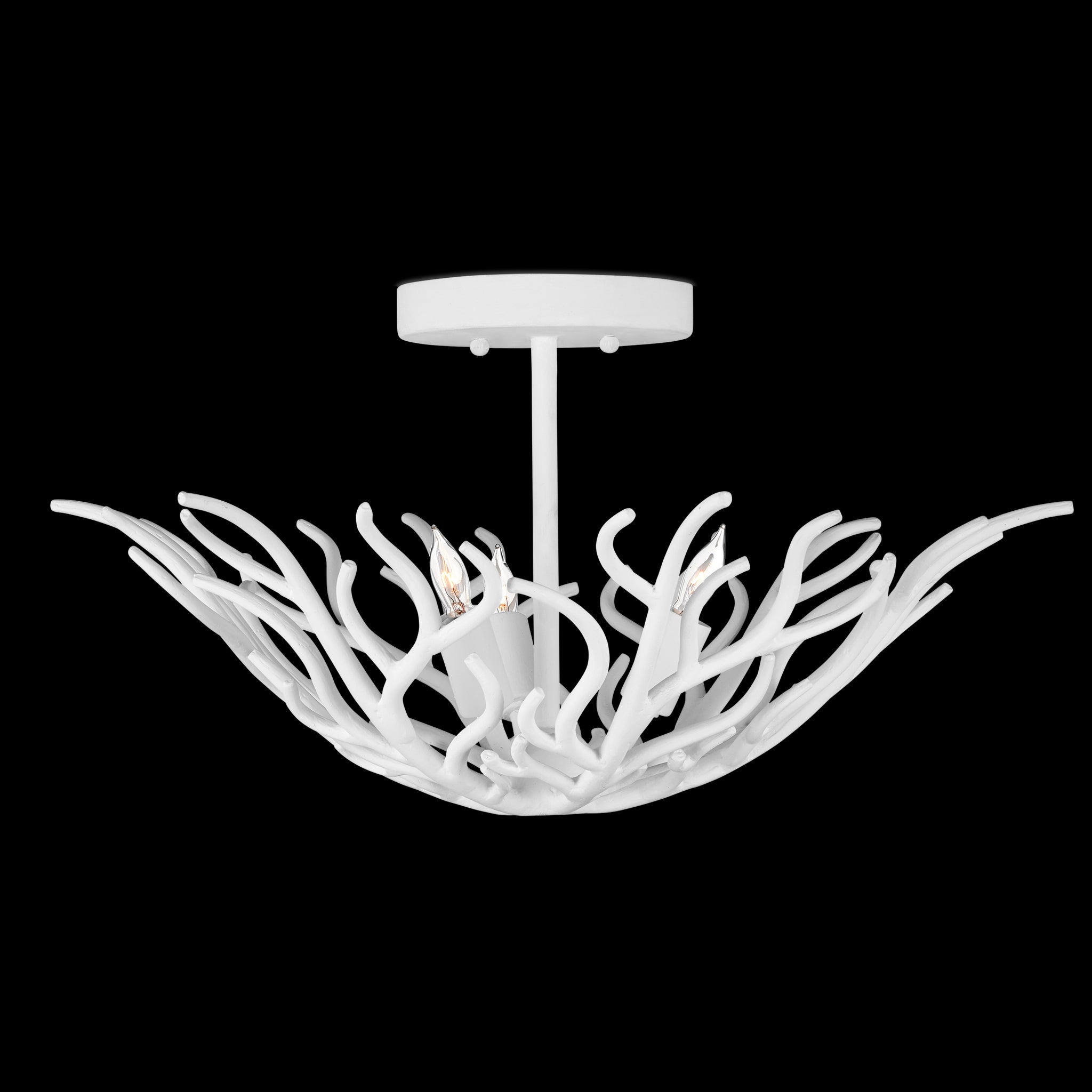 Currey & Company Snowfall 21.5" 3 Light Semi Flush Mount