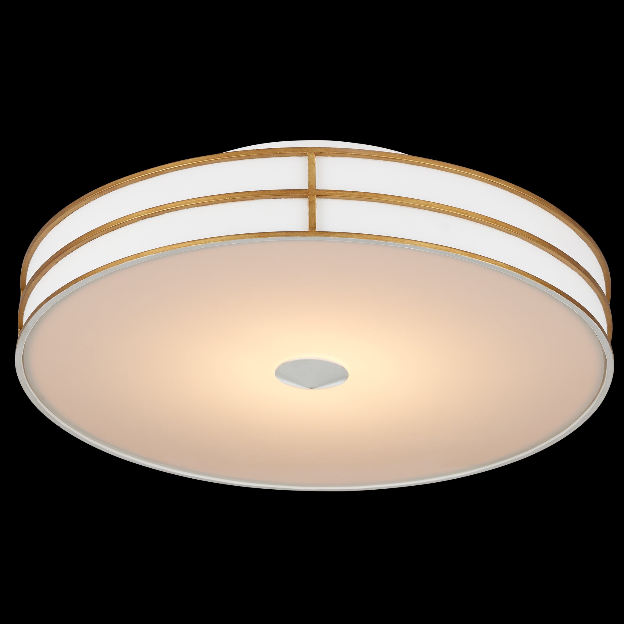 Currey & Company Fielding 24" White 1 Light Led Flush Mount