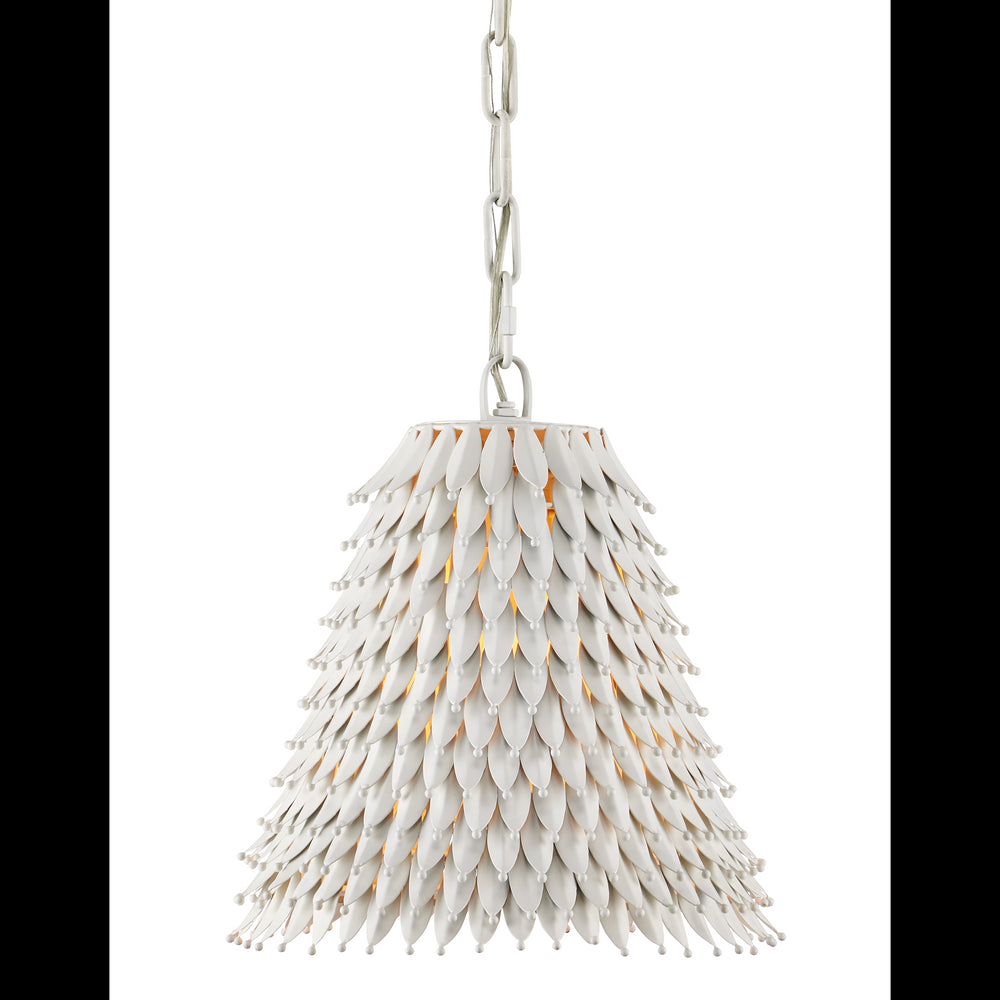 Currey & Company Overlay 12.5" White 1 Light Pendant