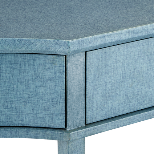 Currey & Company 60" Maya Blue Laquered Linen Console Table