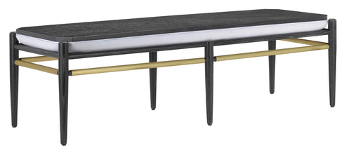 Currey and Company - Visby Muslin Black Bench