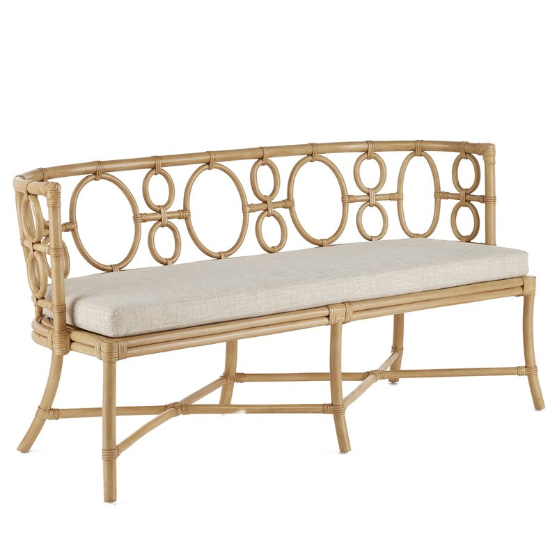 Currey And Company Tegal Finn Natural Bench