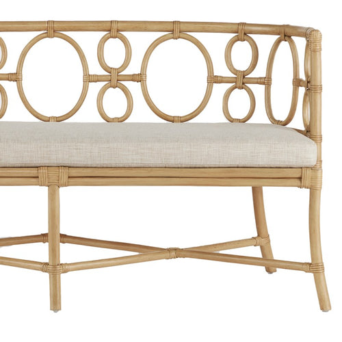 Currey And Company Tegal Finn Natural Bench