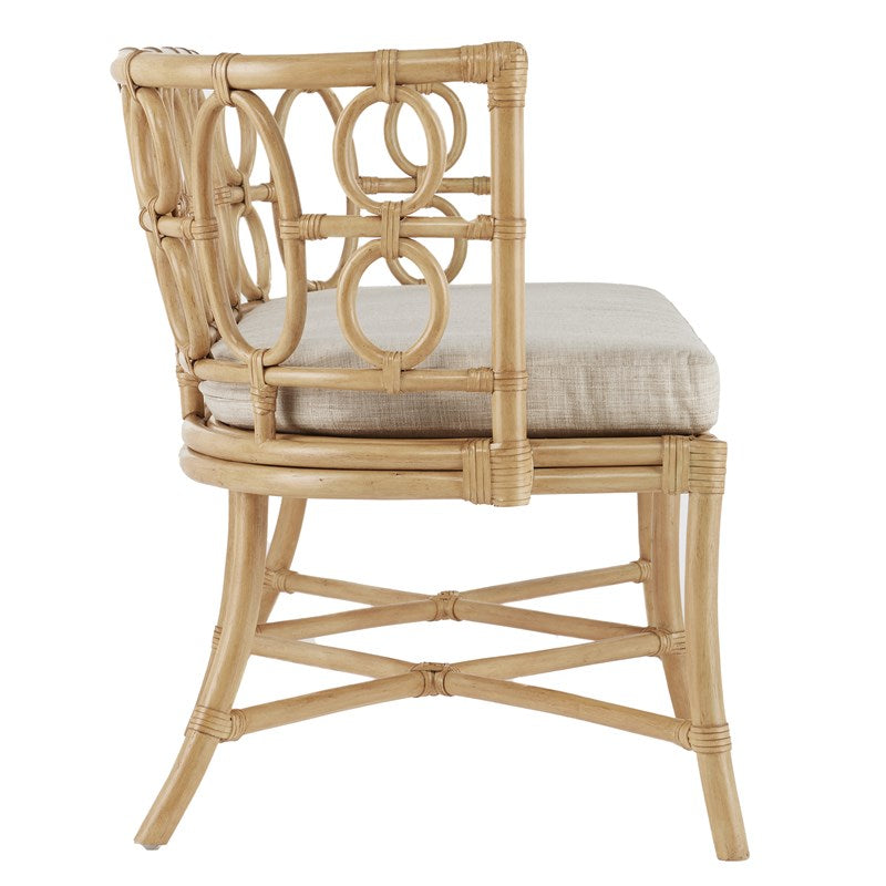 Currey And Company Tegal Finn Natural Bench